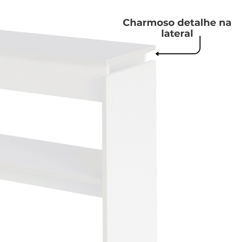 Buffet Aparador 1 Prateleira 100 Cm Branco ARLY