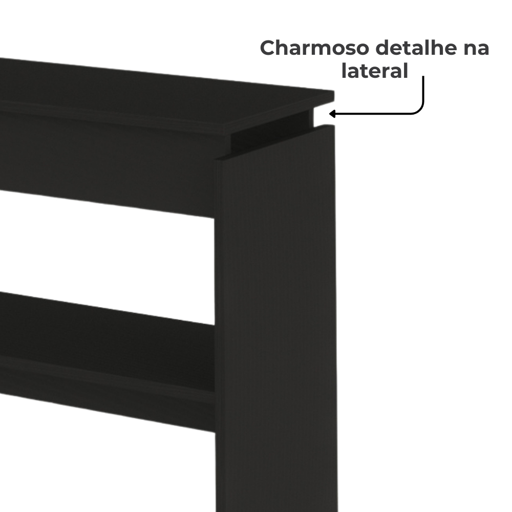 Buffet Aparador 1 Prateleira 100 Cm Preto ARLY