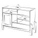 Buffet Aparador 1P 2G 122 cm 4579 Carvalho Terracota ARLY