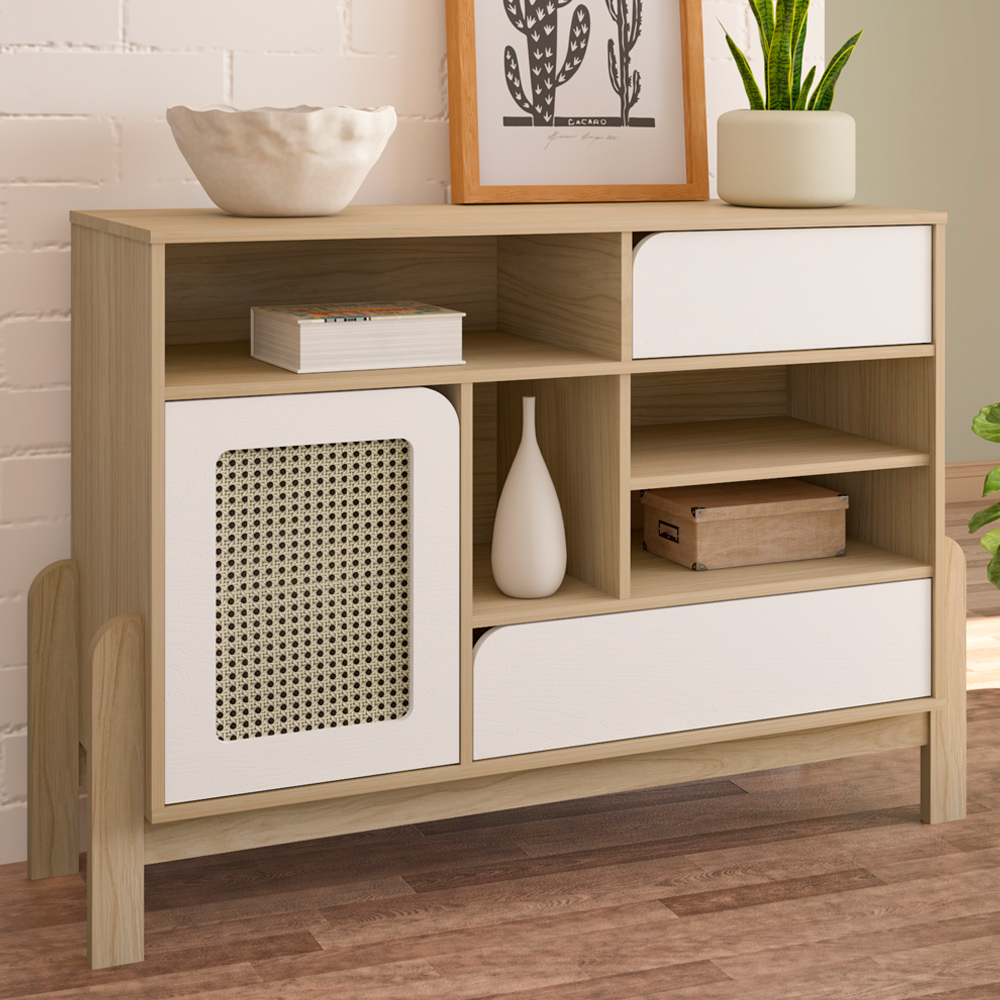 Buffet Aparador 1P 2G 122 cm 4607 Naturale Branco ARLY