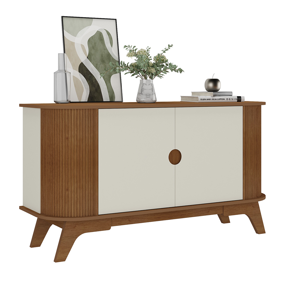 Buffet Aparador Curvo 2 Portas 140 cm Cinamomo Off White ARLY