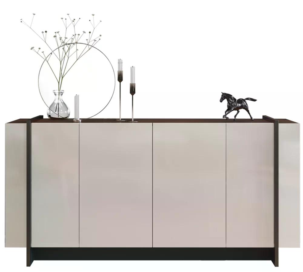 Buffet Bancada 04 Portas Copacabana Off White Nogueira Real Preto CLB