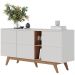 Buffet Bancada 3 Portas 160 cm Noronha Off White Matte Freijo CLB