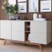 Buffet Bancada 3 Portas 160 cm Noronha Off White Matte Freijo CLB