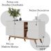 Buffet Bancada 3 Portas 160 cm Noronha Off White Matte Freijo CLB