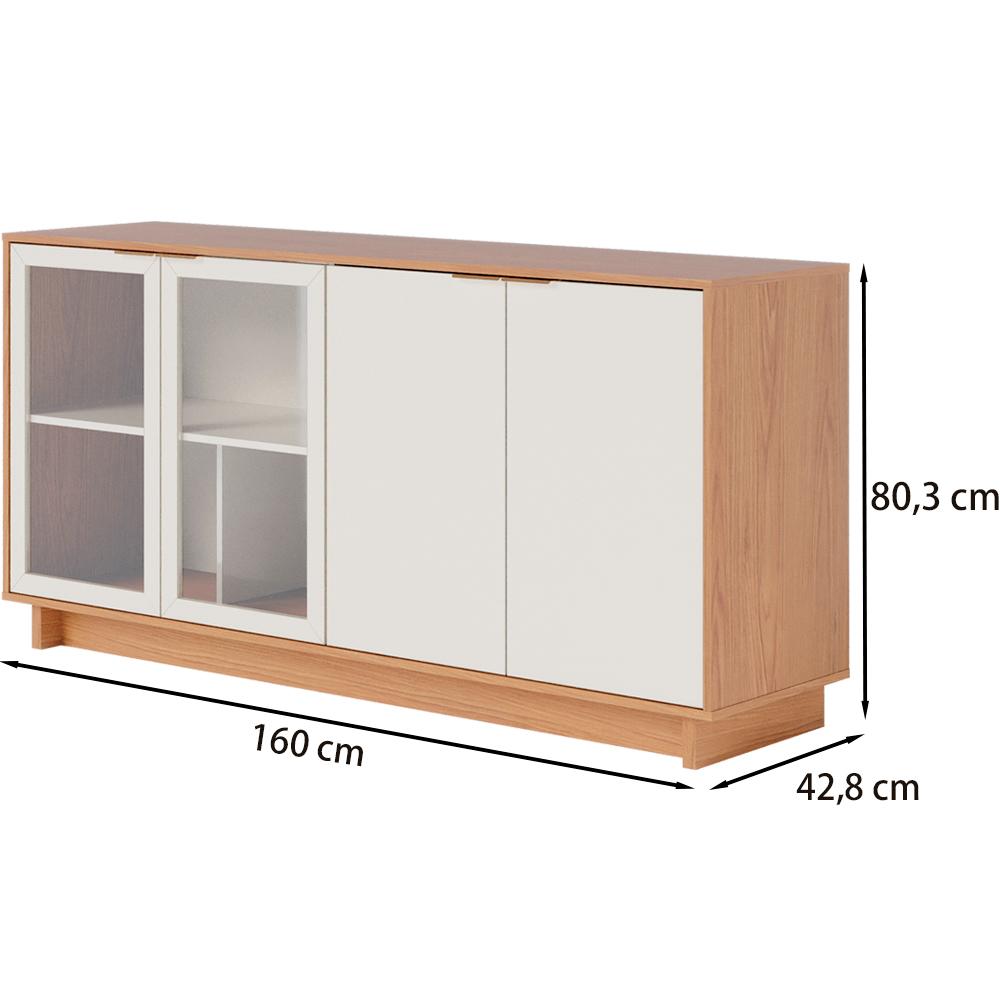 Buffet Bancada 4 Portas 160 cm Vitoria Off White Freijo CLB