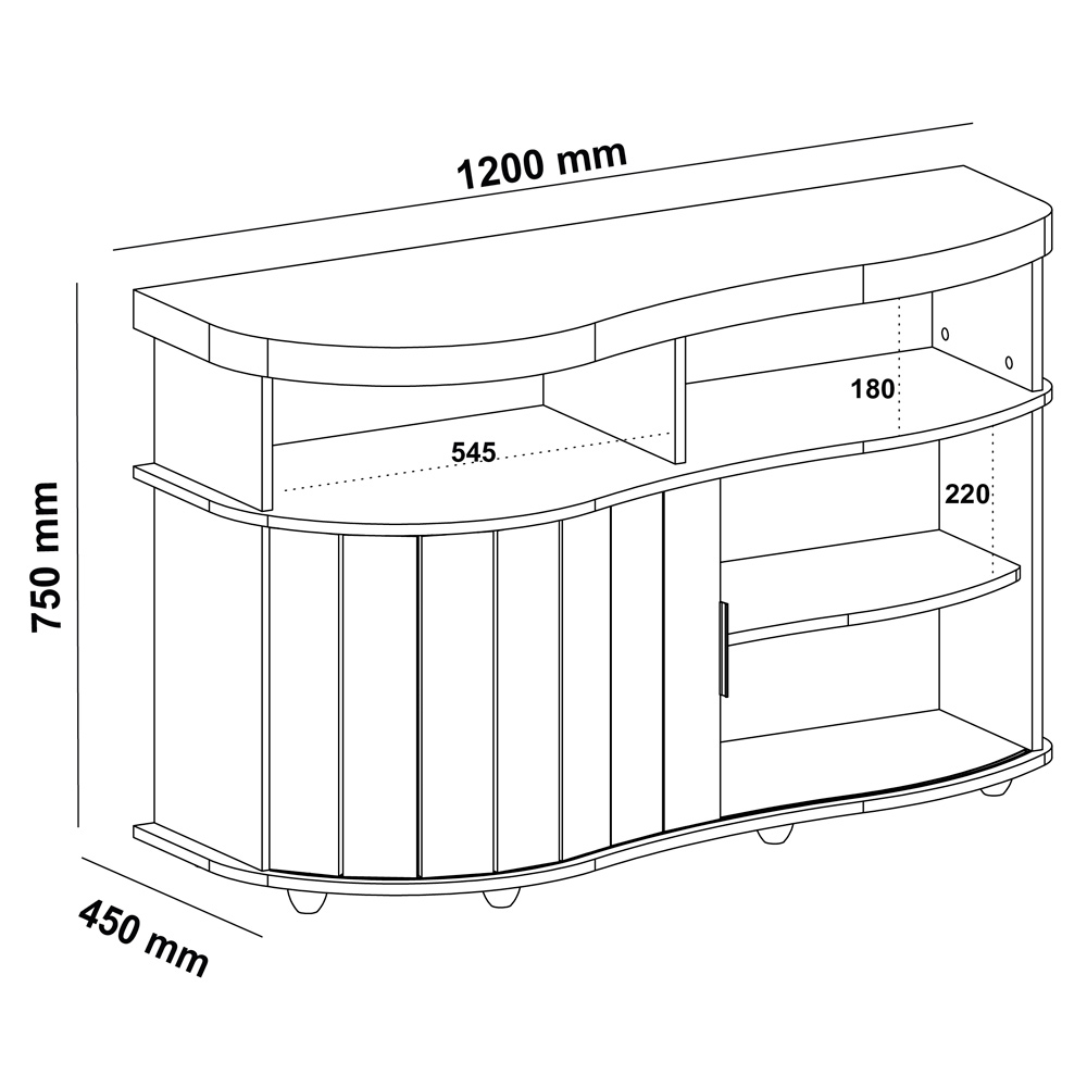 Buffet Porta de Correr 120 cm 4736 Cinamomo Off White ARLY