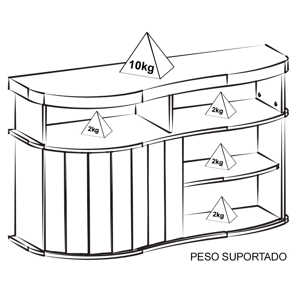 Buffet Porta de Correr 120 cm 4736 Cinamomo Off White ARLY