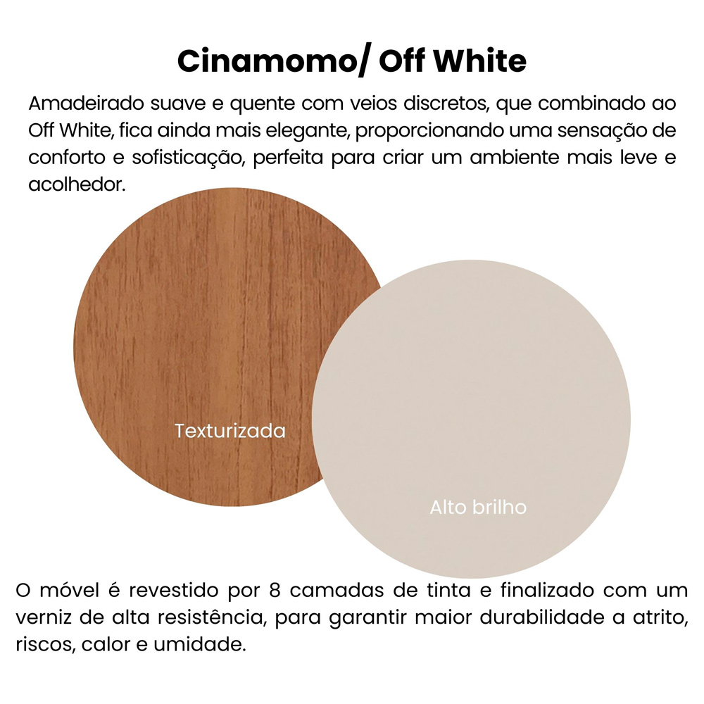 Buffet Porta de Correr 120 cm 4736 Cinamomo Off White ARLY