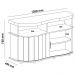 Buffet Porta de Correr 120 cm 4737 Carvalho Off White Menta ARLY