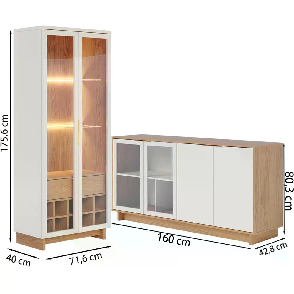Buffet Vitoria E Cristaleira Guanabara Off White Freijo CLB