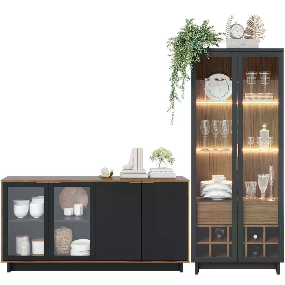 Buffet Vitoria E Cristaleira Guanabara Preto Noce Milano CLB