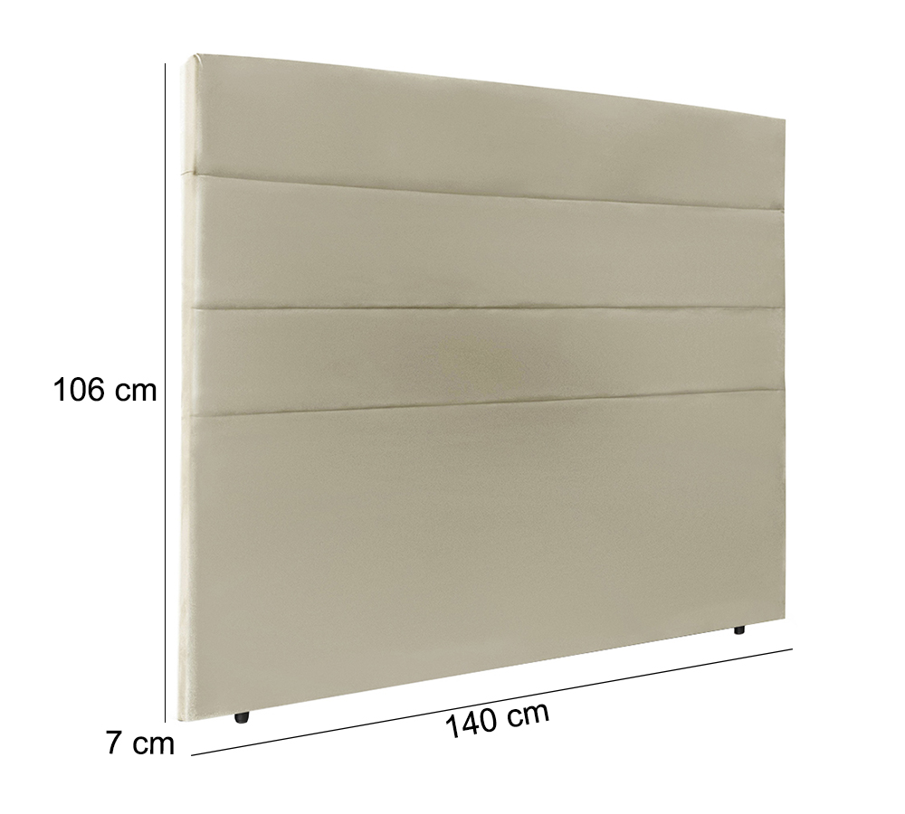 Cabeceira Casal 140cm Bia Suede Marfim ID Milani Store