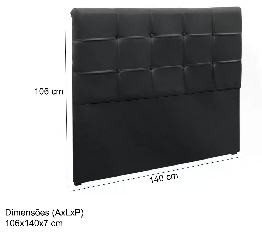 Cabeceira Casal 140cm Daiana Corano Preto ID Milani Store