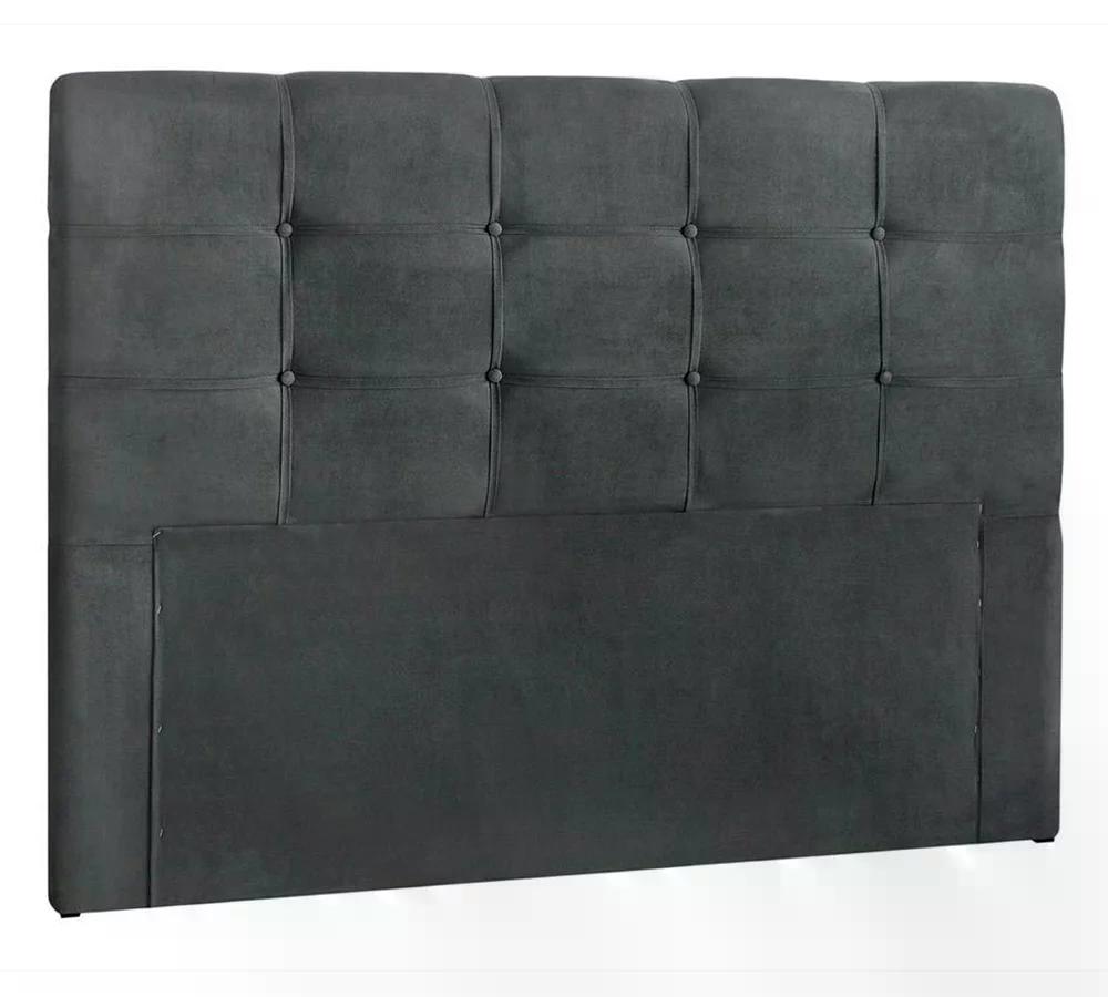 Cabeceira Casal 140cm Daiana Suede Cinza ID Milani Store
