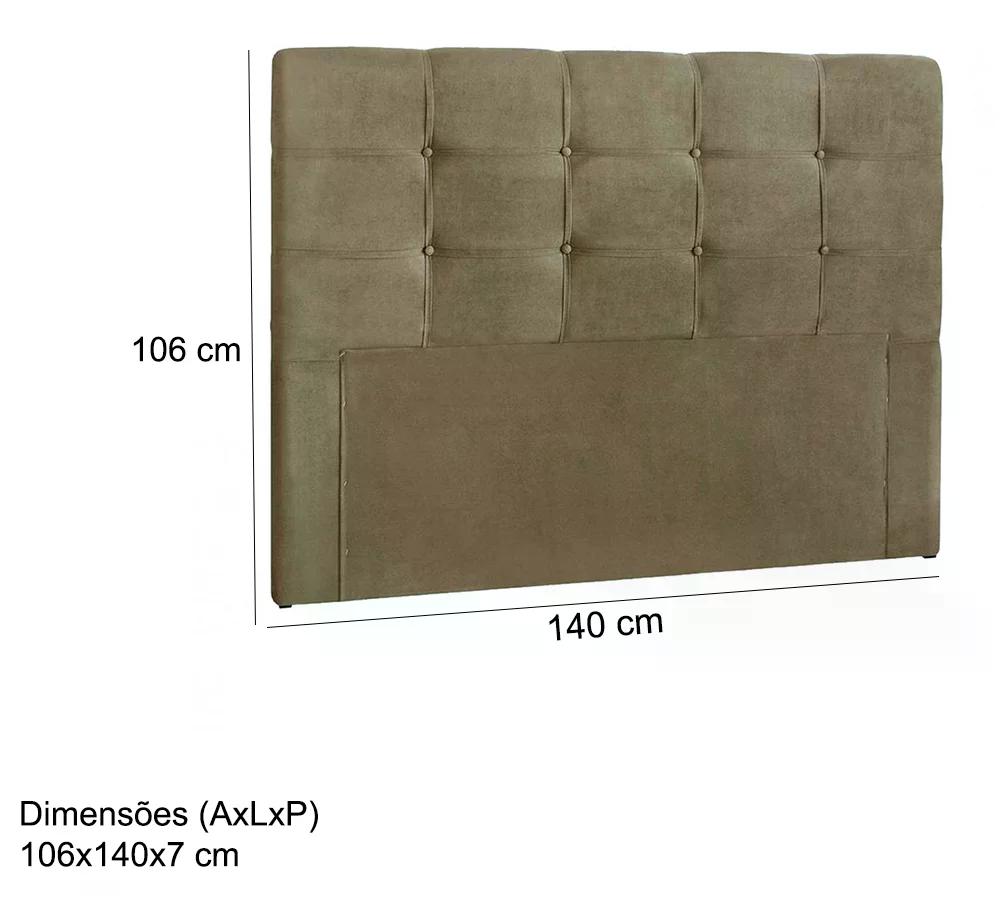 Cabeceira Casal 140cm Daiana Suede Taupe ID Milani Store