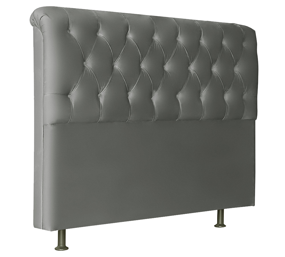 Cabeceira Casal 140cm Emilia Suede Cinza ID Milani Store