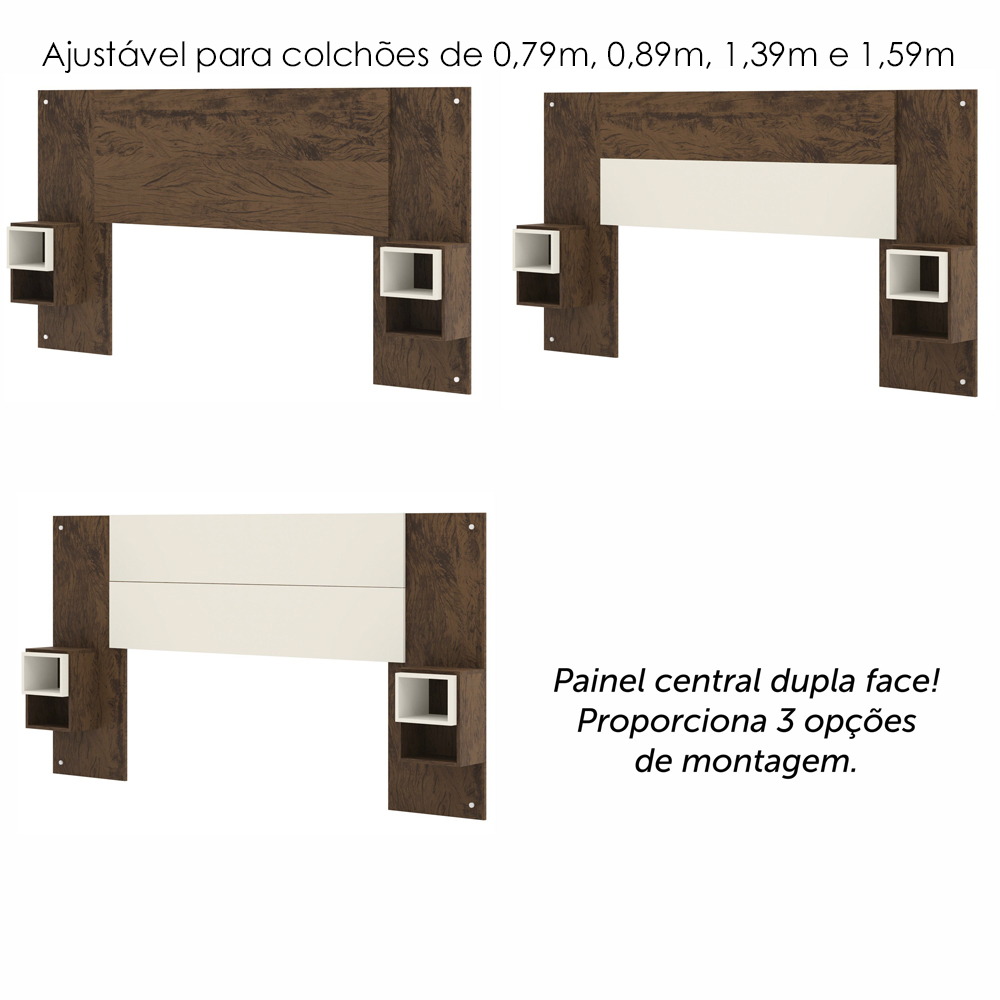 Cabeceira Extensivel 236 cm TOQ 50018 Imbuia Champanhe VLR