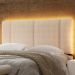 Cabeceira Modulada Casal 140 cm Com Led Boucle Bege Milani Store