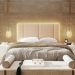 Cabeceira Modulada Casal 140 cm Com Led Boucle Bege Milani Store