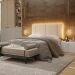 Cabeceira Modulada Casal 140 cm Com Led Boucle Bege Milani Store