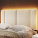 Cabeceira Modulada Casal 140 cm Com Led Linho Bege Milani Store
