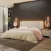Cabeceira Modulada King 200 cm Com Led Boucle Bege Milani Store