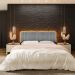 Cabeceira Modulada King 200 cm Com Led Linho Cinza VConcept