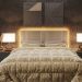 Cabeceira Modulada Queen 160 cm Com Led Linho Bege Milani Store