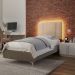 Cabeceira Modulada Solteiro 90 cm Com Led Boucle Bege Milani Store