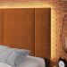Cabeceira Modulada Solteiro 90 cm Com Led Boucle Terracota Milani Store