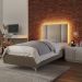 Cabeceira Modulada Solteiro 90 cm Com Led Linho Bege Milani Store