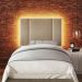 Cabeceira Modulada Solteiro 90 cm Com Led Linho Bege Milani Store