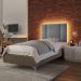Cabeceira Modulada Solteiro 90 cm Com Led Linho Cinza Milani Store
