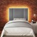Cabeceira Modulada Solteiro 90 cm Com Led Linho Cinza Milani Store