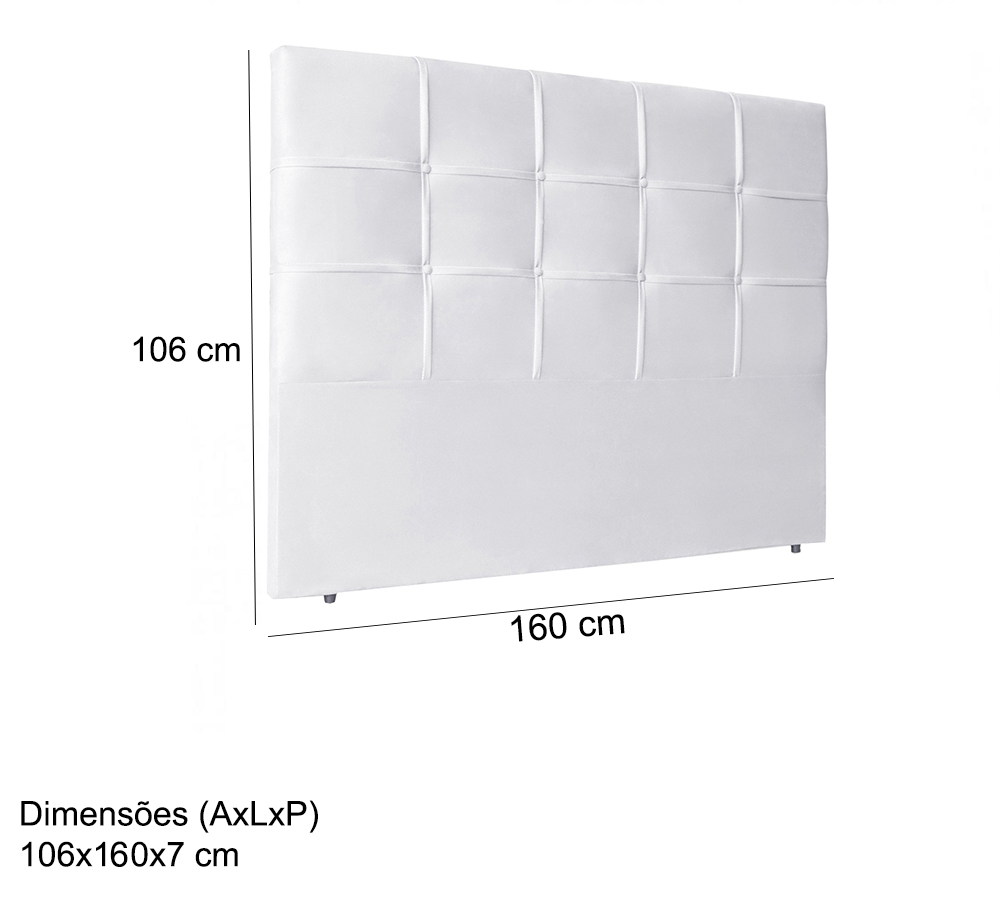 Cabeceira Queen 160cm Daiana Corano Branco ID Milani Store