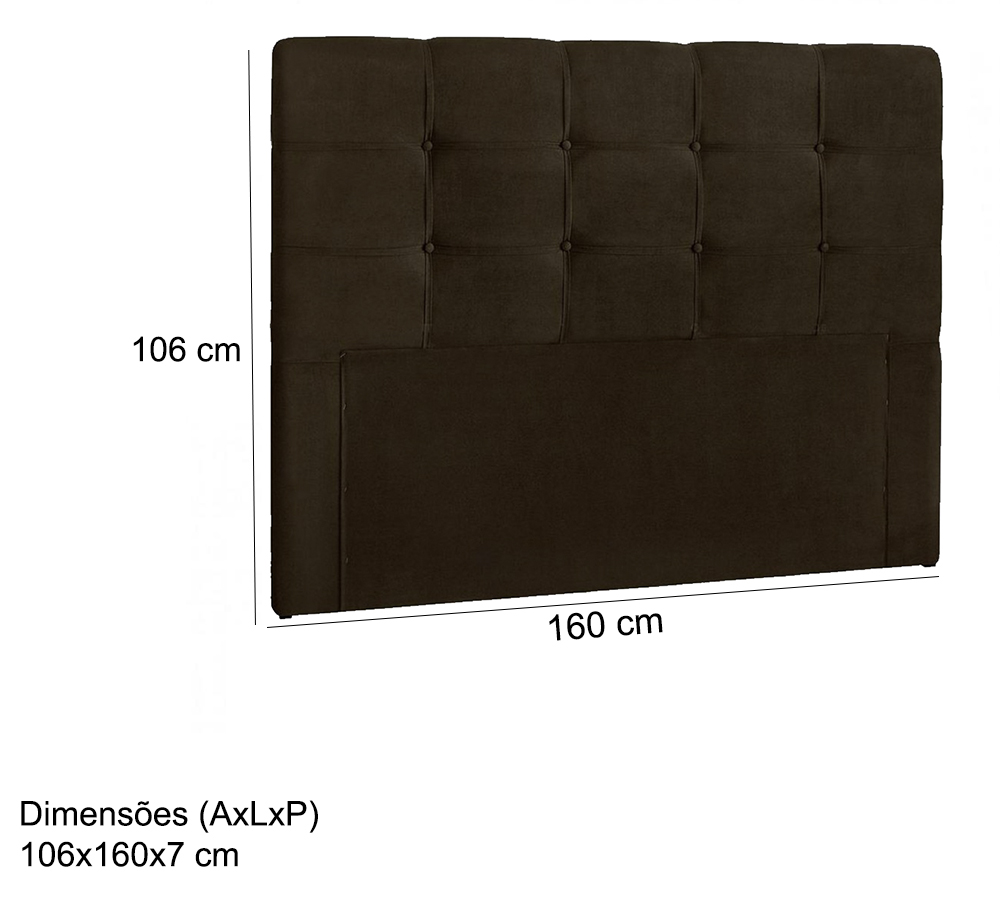 Cabeceira Queen 160cm Daiana Suede Marrom ID Milani Store