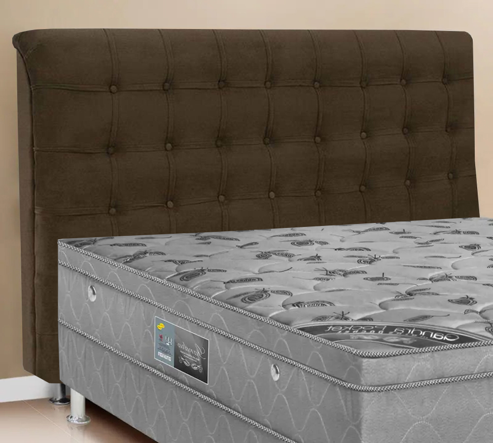 Cabeceira Queen 160cm Damares Suede Chocolate ID Milani Store
