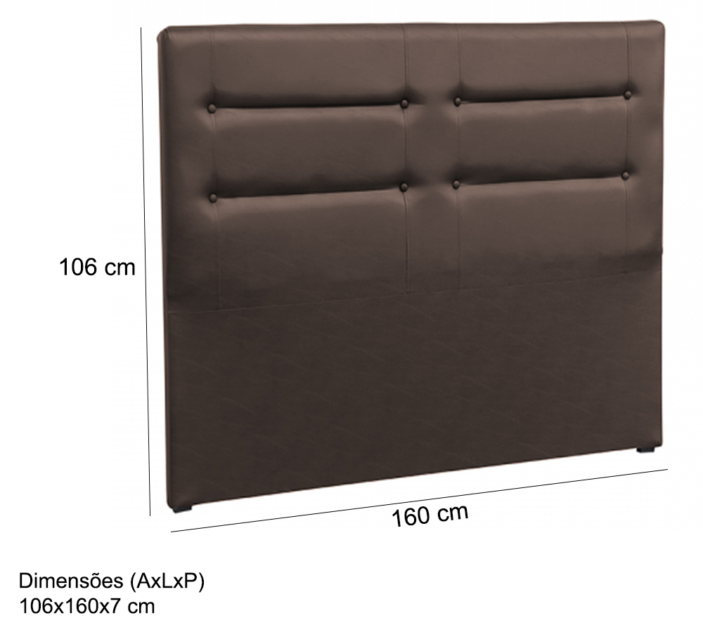 Cabeceira Queen 160cm Isis Suede Chocolate ID Milani Store