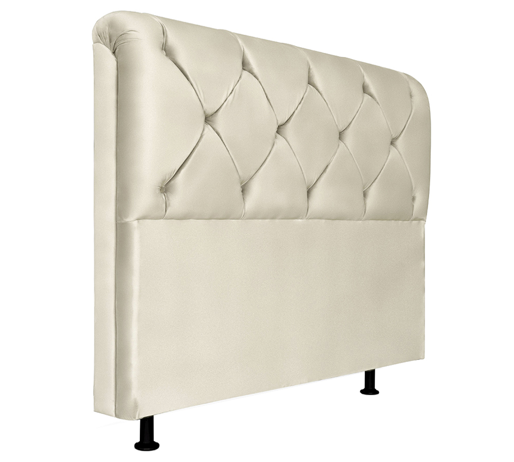 Cabeceira Solteiro 90cm Barbara Suede Marfim ID Milani Store