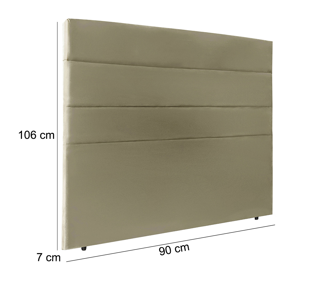 Cabeceira Solteiro 90cm Bia Suede Taupe ID Milani Store