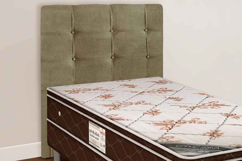 Cabeceira Solteiro 90cm Daiana Suede Taupe ID Milani Store