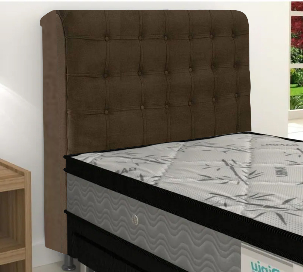 Cabeceira Solteiro 90cm Damares Suede Chocolate ID Milani Store