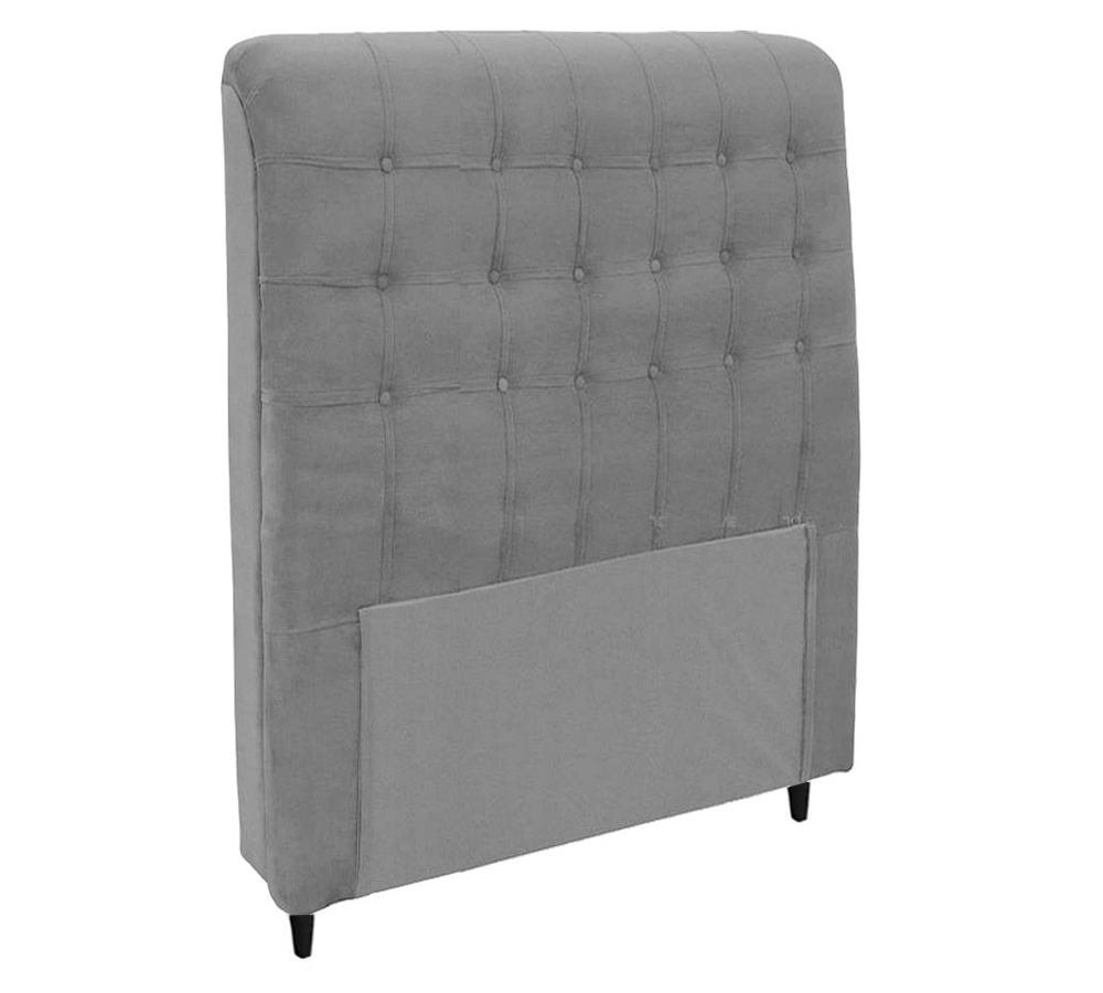 Cabeceira Solteiro 90cm Damares Suede Cinza ID Milani Store