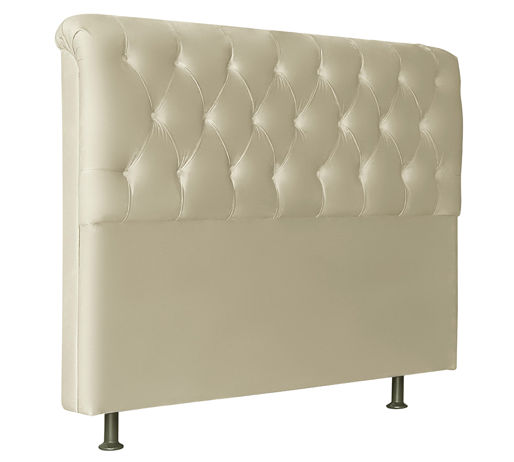 Cabeceira Solteiro 90cm Emilia Suede Marfim ID Milani Store