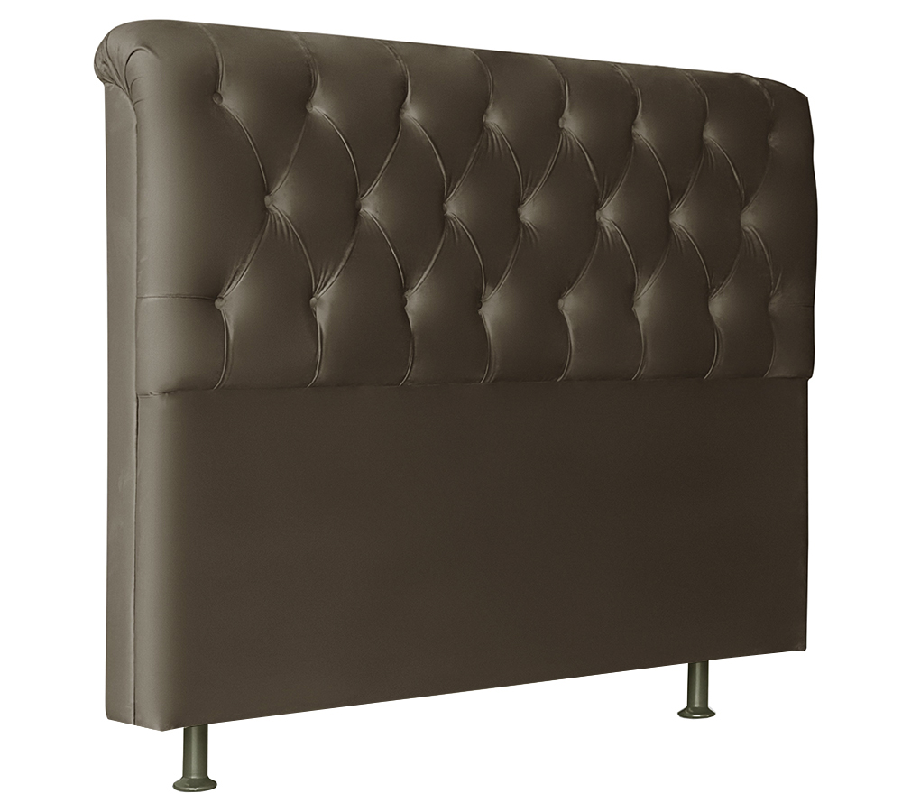 Cabeceira Solteiro 90cm Emilia Suede Marrom ID Milani Store