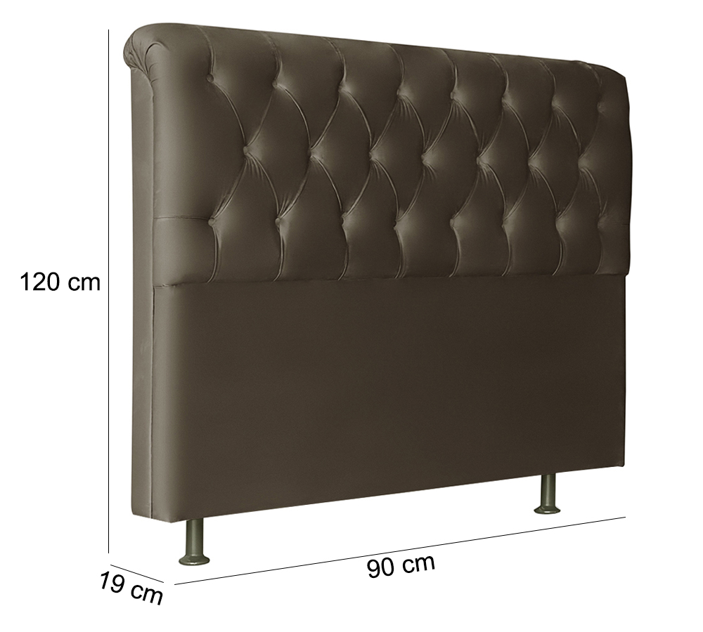 Cabeceira Solteiro 90cm Emilia Suede Marrom ID Milani Store