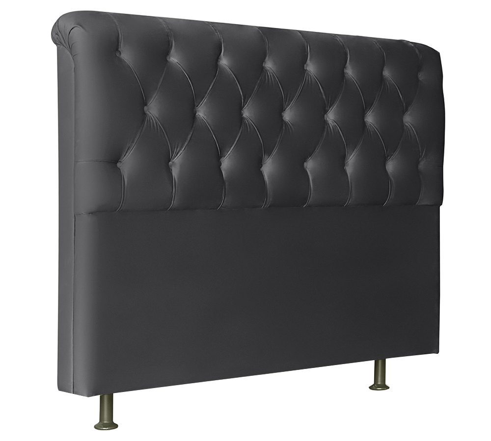 Cabeceira Solteiro 90cm Emilia Suede Preto ID Milani Store