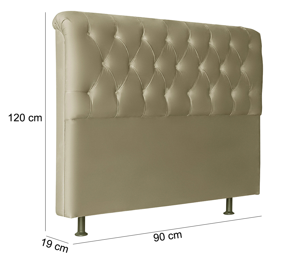 Cabeceira Solteiro 90cm Emilia Suede Taupe ID Milani Store