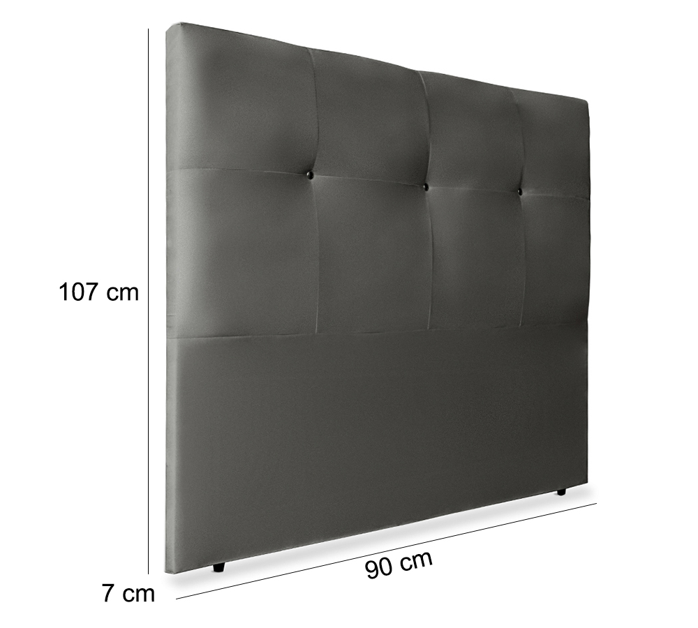 Cabeceira Solteiro 90cm Sofia Suede Cinza ID Milani Store